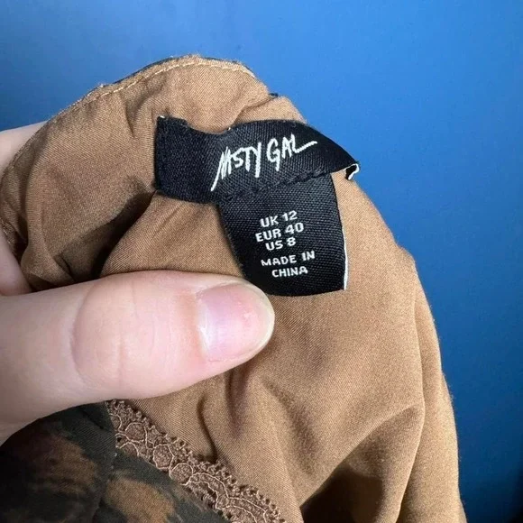 Nasty Gal Leopard Mini Dress Women's Size 8 Corset Lace Drop Waist Glam Punk - Picture 8 of 8